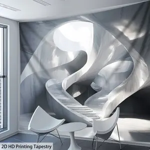 1pc - Large-Scale Minimalist Spiral Staircase Landscape Tapestry, Polyester HD Print Wall Art for Living Room, Bedroom, Office - No Installation Needed, Party Decoration, Indoor Use Only, High-Definition Print, Party Wall Decor |       Modern Wall Art |