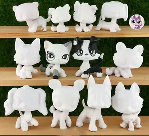 12 PC White Base Bobble Head Pets Shop Cats Dogs White Blanks Molds for Mini Pet Custom Arts for Kids Xmas Gift