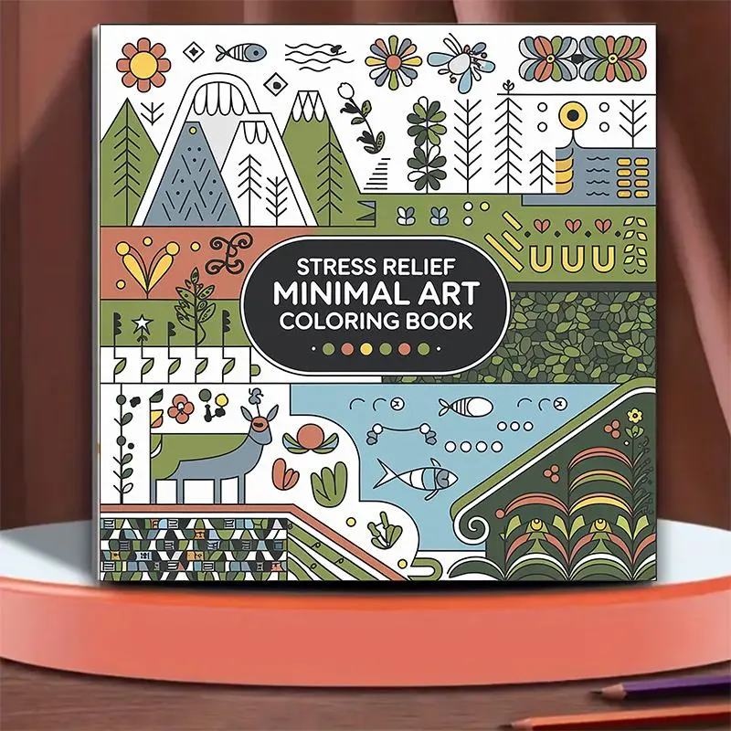 Adult Coloring Book with 20 Pages of Minimalist Creative Art, Relaxing Doodle Notebook for Friends Gatherings and Stress Relief, Vibrant Illustrations Without Pencils, Doodle Books