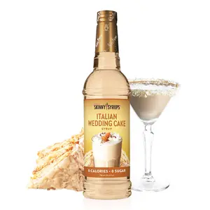 Skinny's Italian Wedding Cake Syrup - Dessert Beverage Flavoring with 0 Calories & 0 Sugar