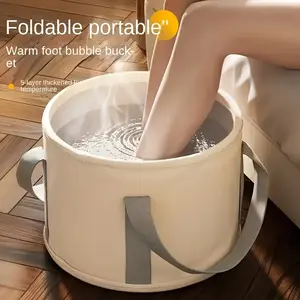 Portable Foldable Foot Foam Bucket, 5-Layer Insulation, Aluminum Foil Heat Protection, Multi-Functional for All Seasons Use