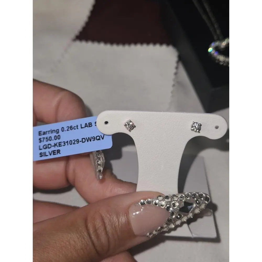 LGD-KE31029-DW9QV 0.26ctw Stud Lab Grown Diamond Earrings in S925 Silver Jewelry for Women