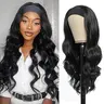 Glueless Headband Wig 26 Inch Long Black Body Wave Headband Wigs for Black Women Synthetic Natural Looking Wavy Wig Heat Resistant 180% Density