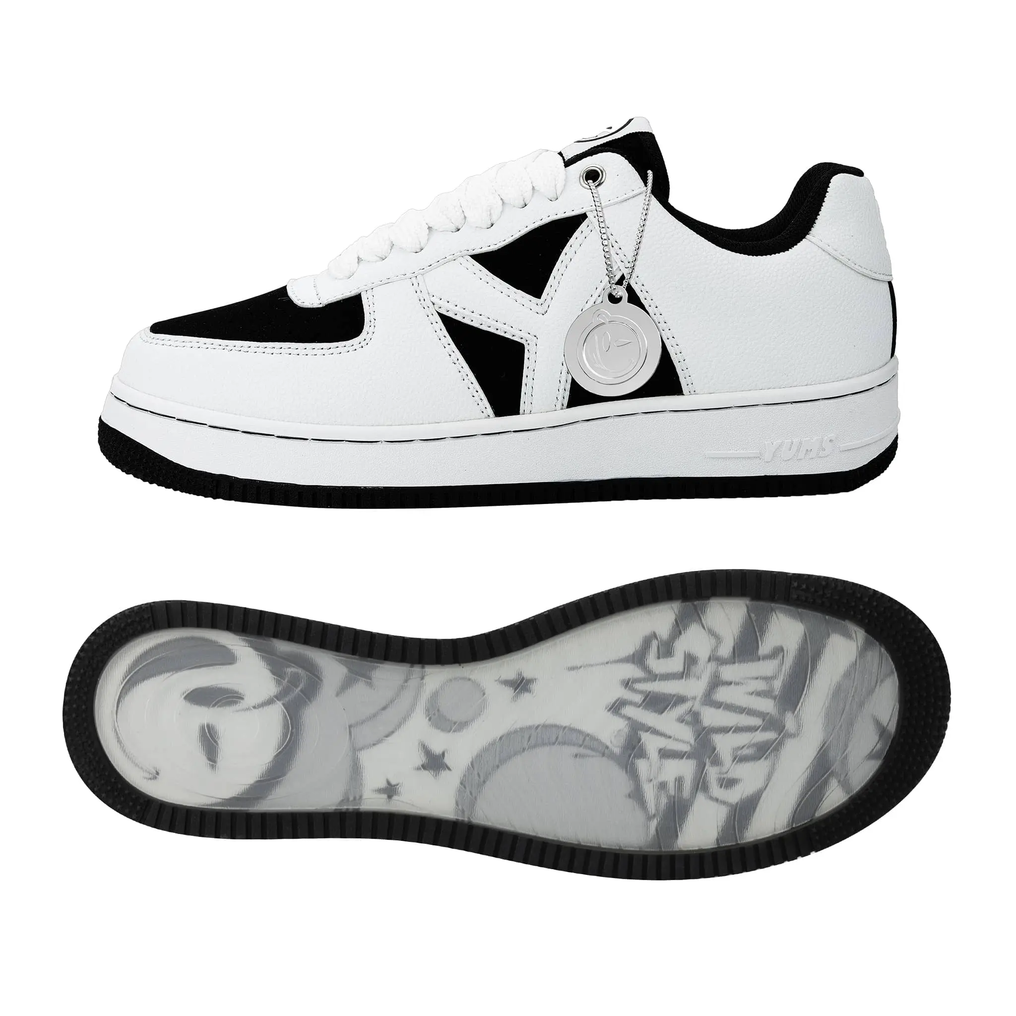 Wild Style 04 Sneakers - Black and White Suede and Leather Casual Streetwear Fashion Footwear