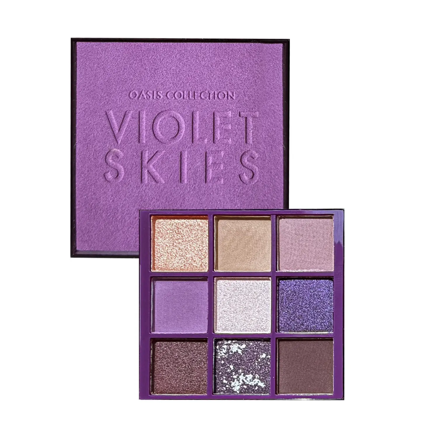 Farmasi Oasis Collection Violet Skies Radiant Eyeshadow Palette, Genuine New Makeup for All Skin Types, Vegan, Gluten Free, Cruelty Free, 0.28Oz, Long-Wear, Silky Texture, Titanium, Magnesium Stearate, Silica, Cosmetic, Pigment, Blend, Smooth, Dipentaeryt