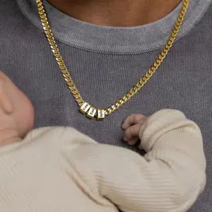 AS103 Personalized Gold Necklace for Dad,Custom Name Necklace for Dad Gift for Father's Day Valentine's Day