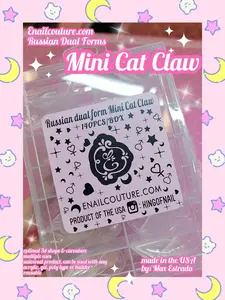 Mini Cat Claw Russian Dual Forms Dual Nail FormsPointed Shape Extension Poly Nail Gel Nail Forms Full Cover Nail Molds 12 Sizes for Solid Nail Gel Glue Nail Art Design Salon