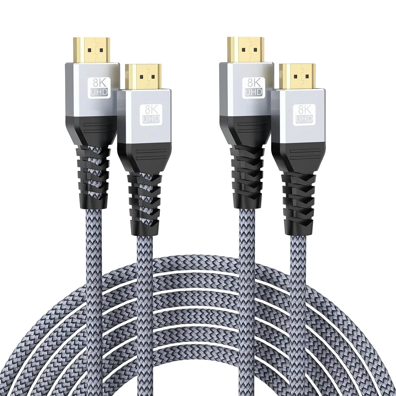 2-Pack 10K 8K HDMI 2.1 Cable 6.6FT, YYTEEK 48Gbps Ultra High Speed Slim HDMI Cord,Support 4K@120Hz 8K@60Hz, HDCP 2.2&2.3, Dynamic HDR,eARC,DTS:X, Compatible with Roku TV/HDTV/PS5/Blu-ray