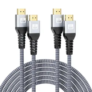 2-Pack 10K 8K HDMI 2.1 Cable 6.6FT, YYTEEK 48Gbps Ultra High Speed Slim HDMI Cord,Support 4K@120Hz 8K@60Hz, HDCP 2.2&2.3, Dynamic HDR,eARC,DTS:X, Compatible with Roku TV/HDTV/PS5/Blu-ray outdoorfun
