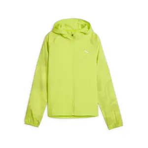 PUMA Womens Run Favorite Graphic Woven Jacket Running Athletic Outerwear Full Zip - Green