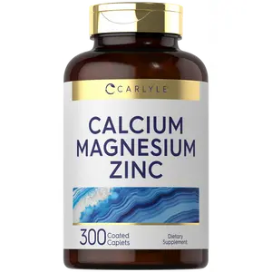 Carlyle Calcium Magnesium Zinc Supplement | 300 Caplets | Vegetarian, Non-GMO, and Gluten Free