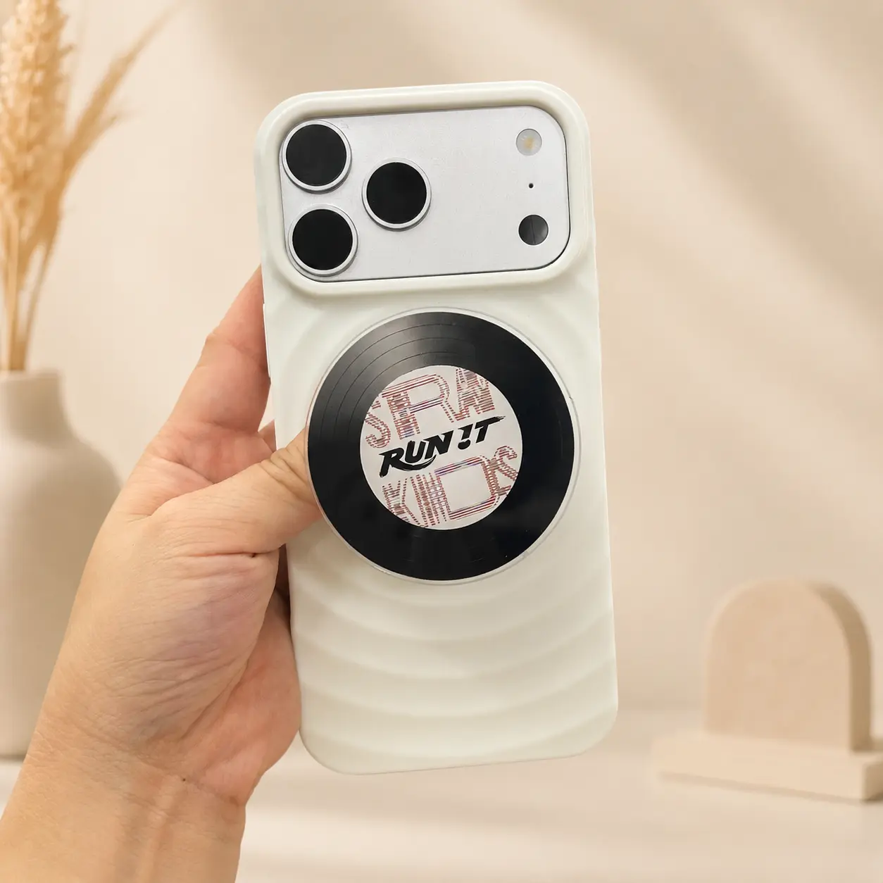 RUN IT Vinyl Record MagSafe Phone Grip – Magnetic Phone Holder & Kickstand – Music Fan Gift