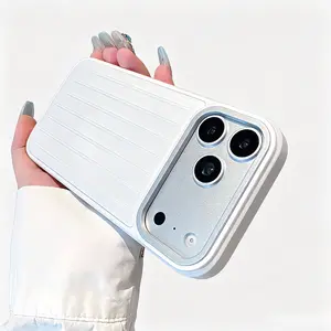 High-End Solid Color Fashion Luggage Pattern Silicone Phone Case Compatible with iPhone 17 Pro Max, 16 Pro, 15, 14, 13