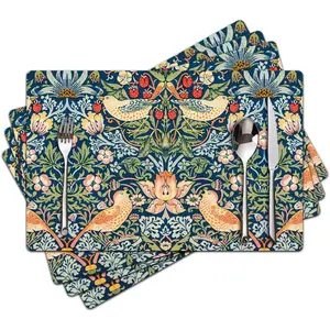 Placemats set of 4 Faux Leather Heat Resistant for Dinner Table, Non-Slip Waterproof Oil-Proof Washable Reusable Placemat for Indoor Outdoor Kitchen