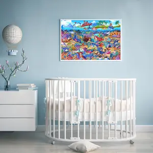 HUADADA 100 Pieces "Underwater Fairytales" Holiday Gift Family Game  Jigsaw Puzzle fou Children Decorative Painting Decompression Entertainment