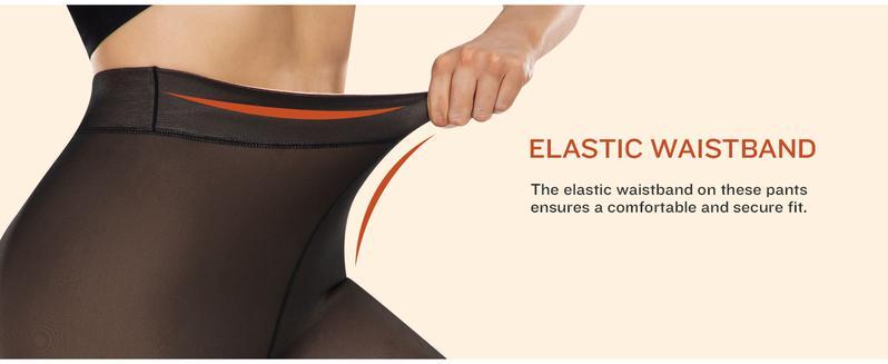 Tivira Fleece Lined Tights for Women - Original Fake Translucent Winter Thermal Leggings, High Waisted Snatched Tummy Control Magic Pantyhose, 5 Skin Tones, Size XS-3XL, Closed Foot, Thick Warm Sheer Look for Fall Winter, Compression Band One Seam