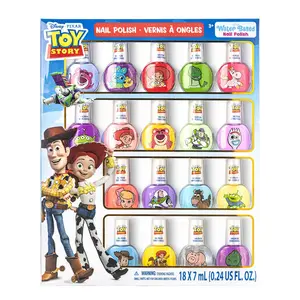 Disney Pixar Toy Story 18 Piece Nail Polish Set Water-Based Peelable for Girls Ages 3+ by Townley Girl Glittery Shimmery Opaque Colors Perfect for Kids Party Cosmetic