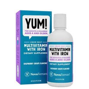 NovaFerrum Yum 16 Fl Oz - Multivitamin with Iron for Kids & Adults
