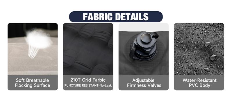 Umbrauto Heavy-Duty SUV Air Mattress w/Quick-Inflate Car Pump| Durable 2-Chamber Inflatable Van Sleeping Bed for Camping & Travel, Leakproof PVC, Flocked Top