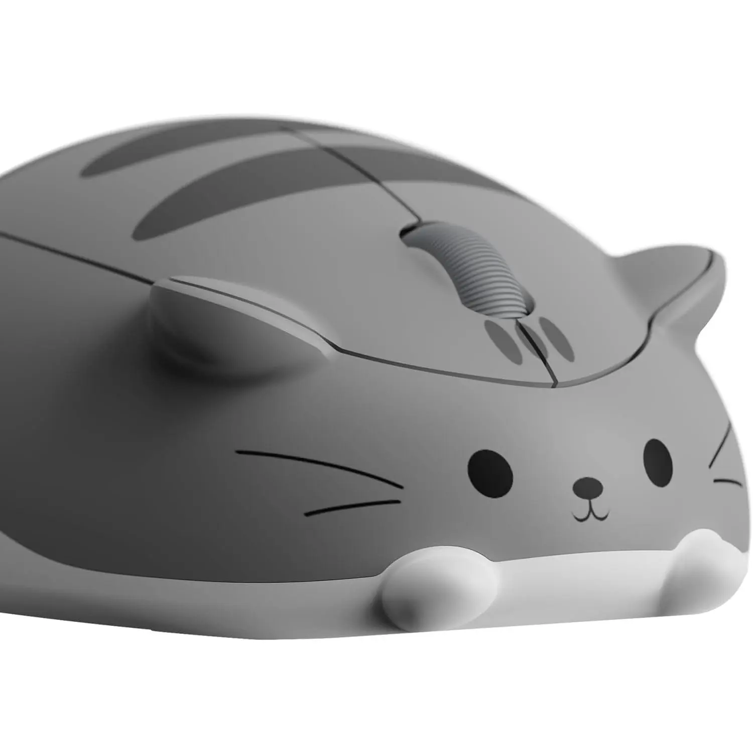 Theme  Gaming , 2.4G GHz with a USB Receiver, Cute Optical Cordless Cartoon Mice for Computer/Laptop/Desktop/PC, Compatible with /Win (Gray Mimo)