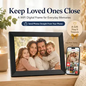 10.1" WiFi Digital Photo Frame, Perfect Father's Day Gift, Frameo App Instant Share HD IPS Screen, Smart Home Decor Family Gift for Parents & Grandparents