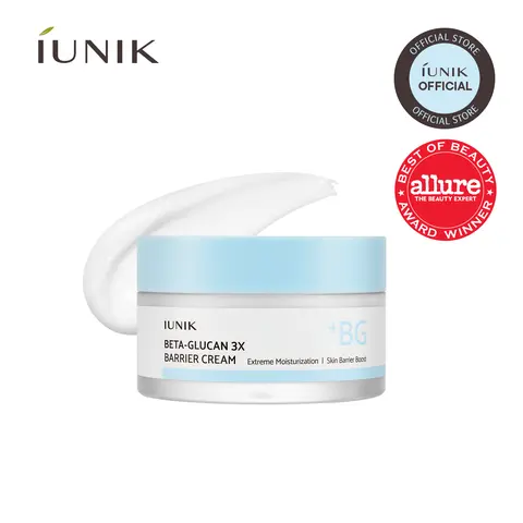 [IUNIK Official] Beta Glucan 3X Barrier Cream (Full Size, 50ml) | Intensive Moisture-Locking & Barrier Strengthening Cream for Dry & Sensitive Skin | Korean Skincare, K-Beauty
