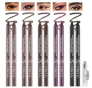 Noerrors 10pcs Brown Black Plum Gel Eyeliner Pencil Set, Waterproof Long Lasting Smudge Proof Creamy Waterline Eyeliner for Mature Eyes, Pigmented Matte Eyeshadow Stick for Older Women with Sharpener