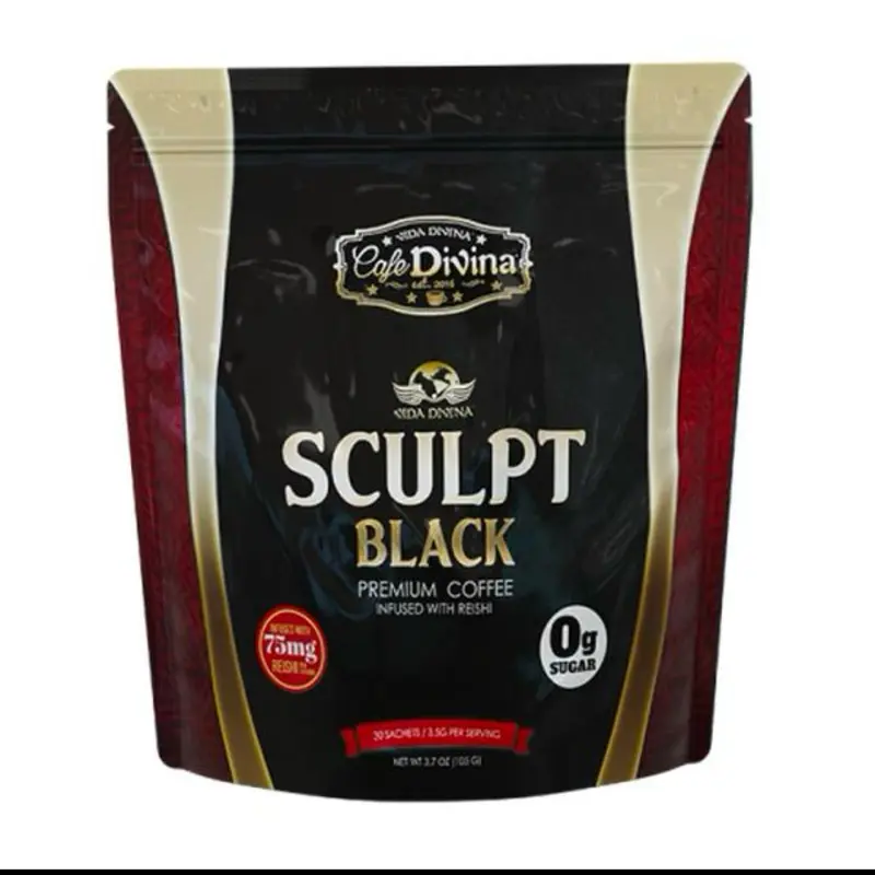 Vida Divina Sculpt Black Coffee 75 mg Premium Blend with Reishi & Ginseng 0g Sugar Natural Flavor for Coffee Lovers