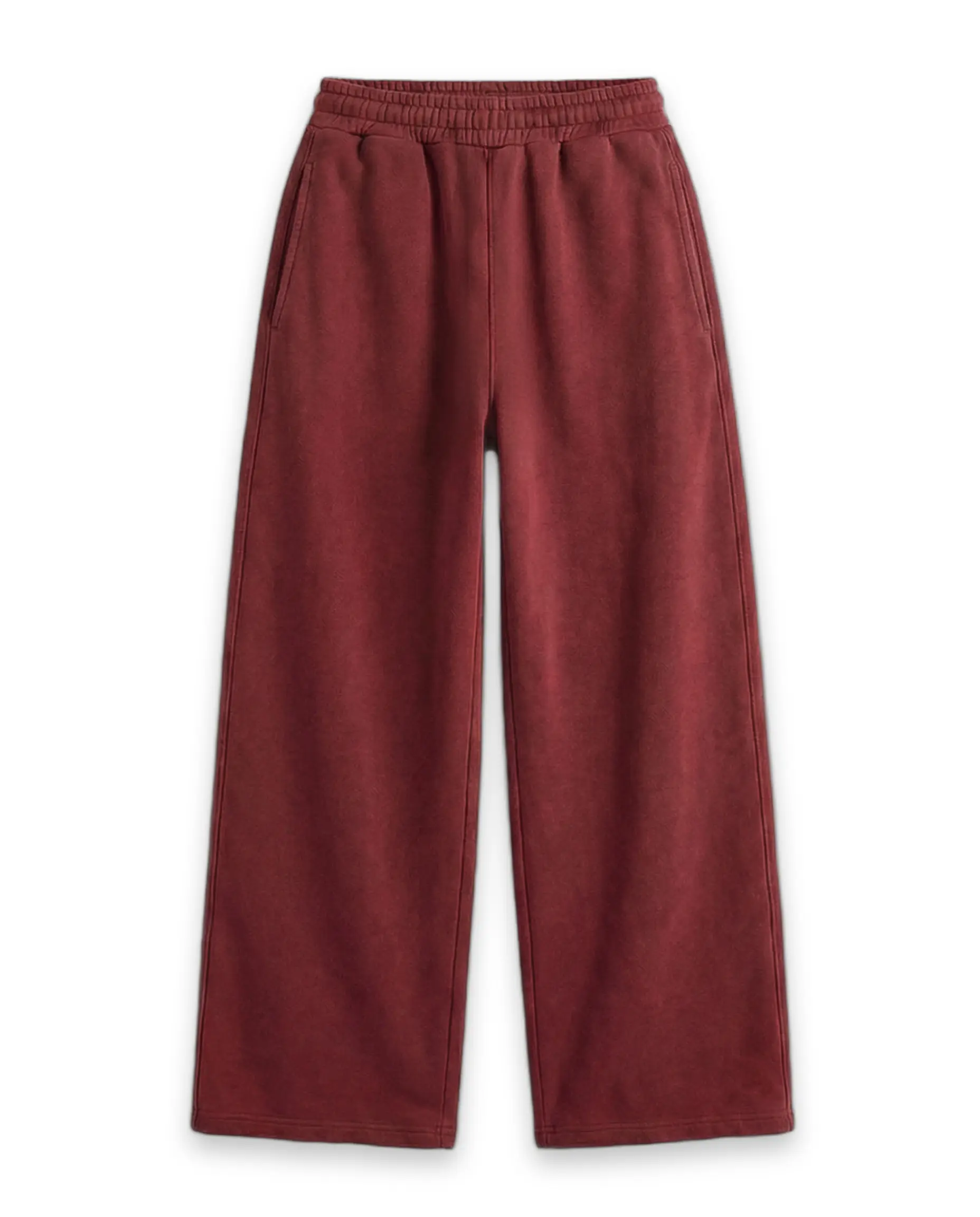 Acid Wash Heavyweight Boxy Sweatpants – Crimson Red