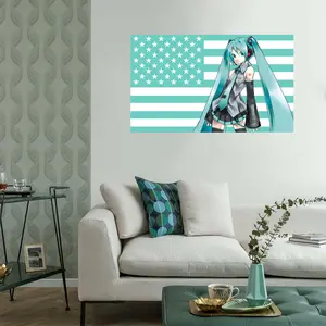 Hatsune Miku Flag 3x5 Feet American Tapestry Banner for Bedroom Living room dorm wall Decorations