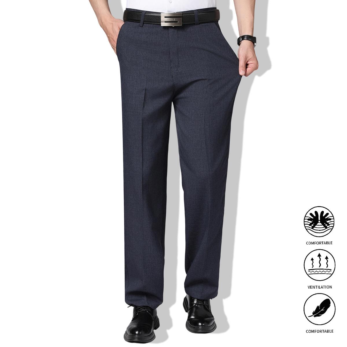 3-pack men’s casual pants, solid color, suitable for office and everyday wear; men’s dress pants, men’s long pants, men’s trousers, business pants