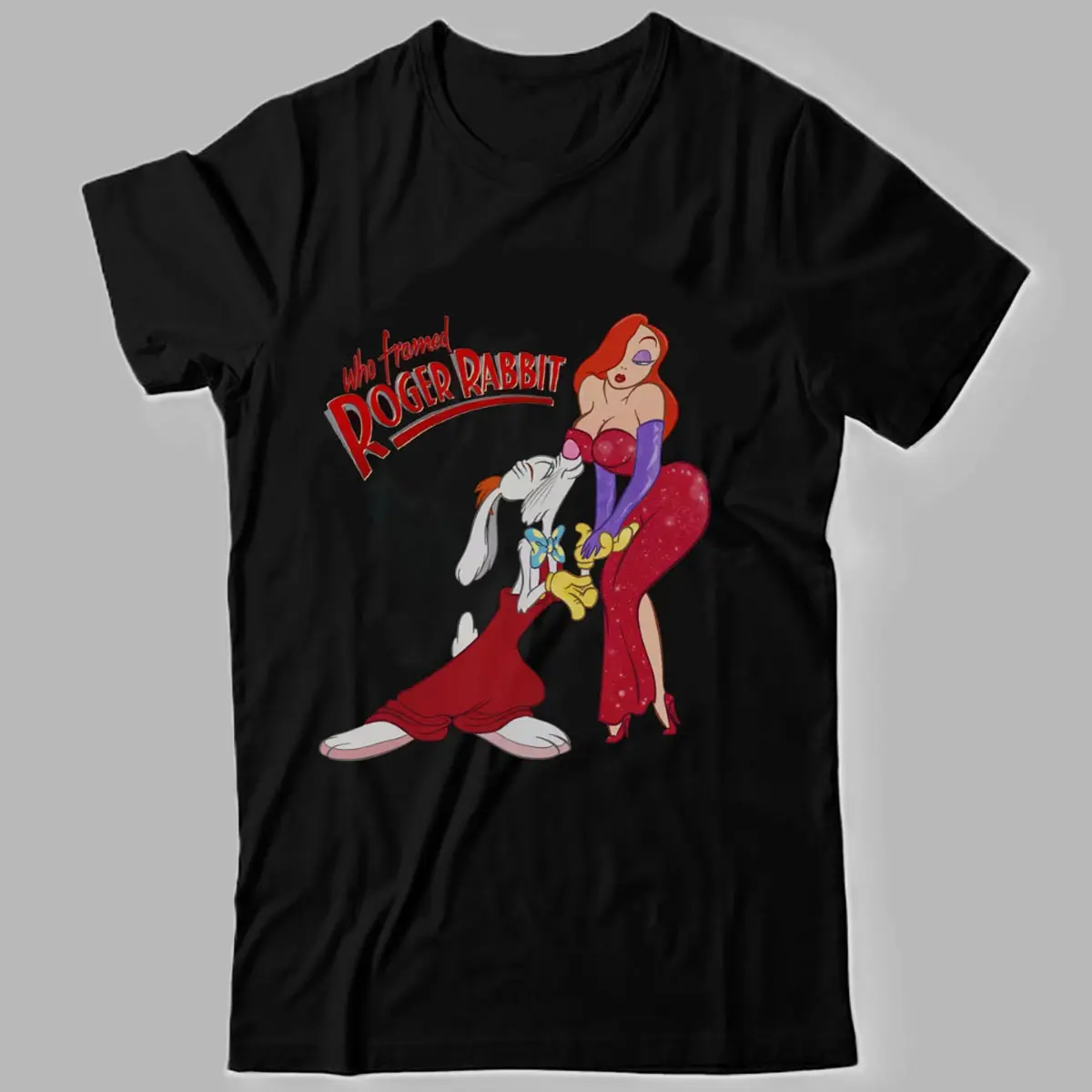 Who Framed Roger Rabbit Hot Black Funny Vintage Cotton Unisex T-Shirt 1 Side