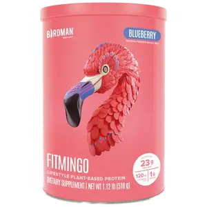 Fitmingo Plant Based Protein Powder -Blueberry Flavor 1.12lbs- Gluten Free Dairy Free Sugar Free with 23g Protein per Serving for Fitness and Wellness