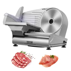 VEVOR Meat Slicer, 7.5 inch Electric Deli Food Slicer, 180W Meat Cutter with a Premium SUS420 Blade, 0-0.6 inch Adjustable Thickness, Food Slicer Machine for Meat, Hard Bread and Cheese, Home Use