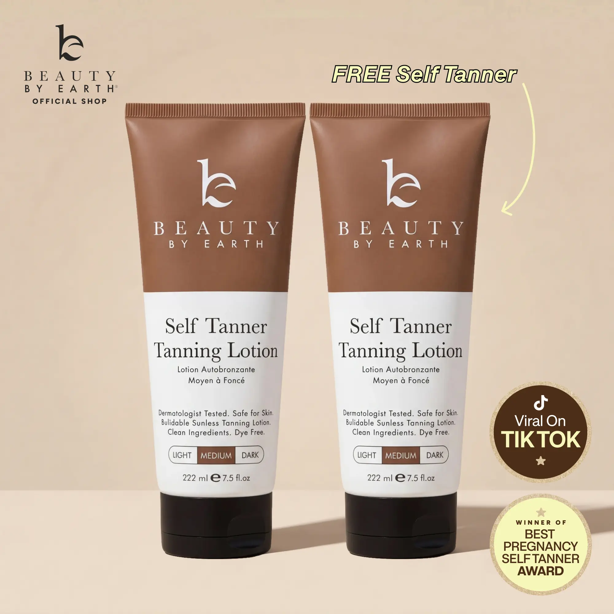 Beauty by Earth Self Tanner Body Lotion (+1 FREE Self Tanner Body Lotion) - Buy 1, Get 1 Free