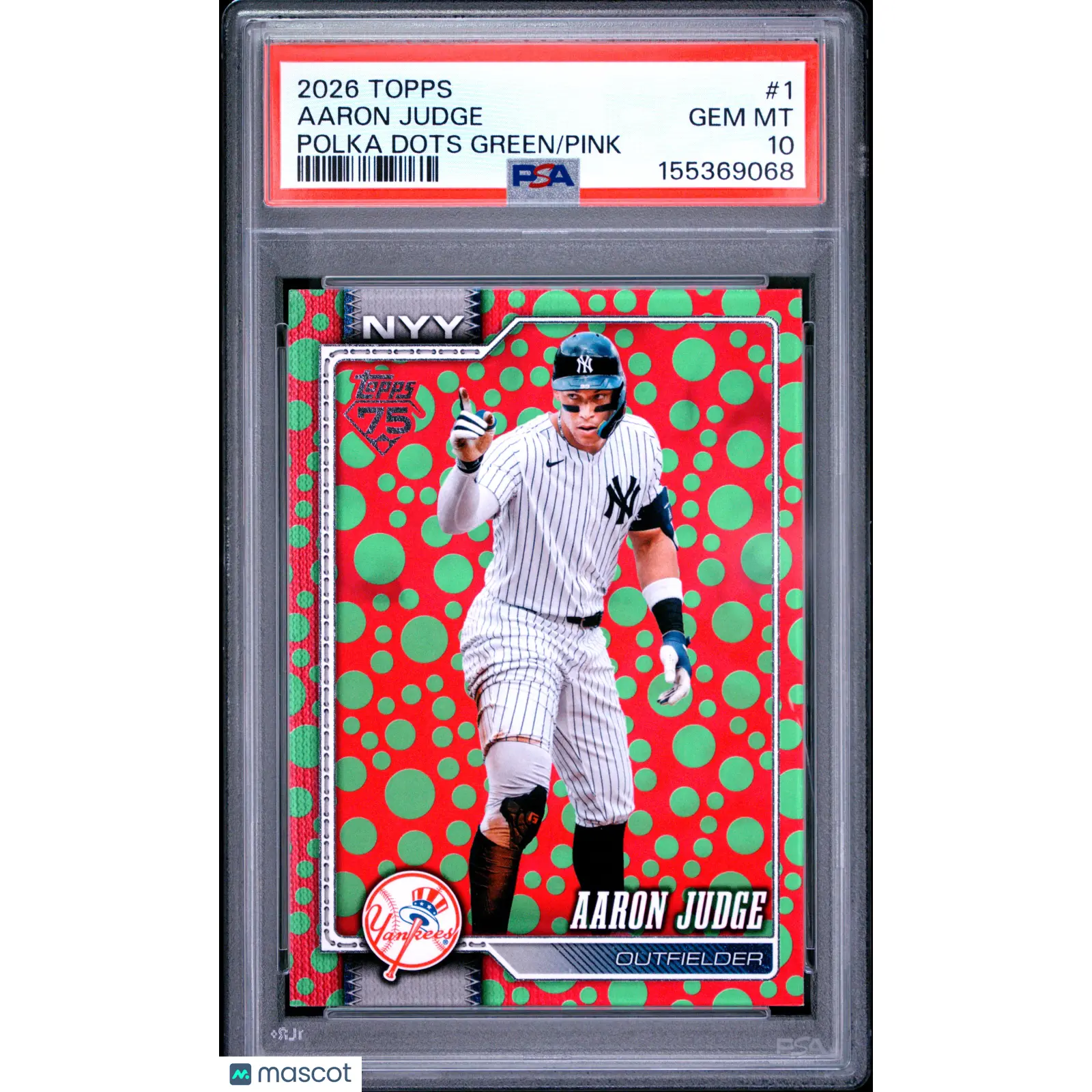 2026 Topps Aaron Judge Polka Dots Green Pink #1 PSA 10