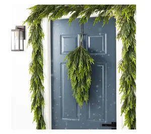 Glitzhome 31.5"H Christmas Greenery PE TeardropSwag