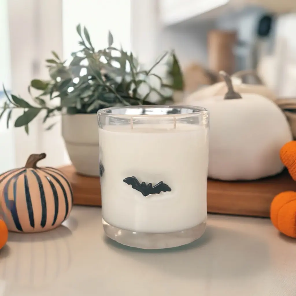 OnlyFlames Bat Romance Candle - Fall Scented Soy Candle with Amber & Vanilla Scent - Cozy, Gothic | Spooky Season Decor | Boo Basket Gift Halloween Decoration candles