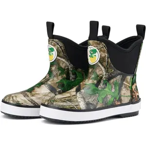 Kid's Deck Boots Waterproof Lightweight Ankle Rain Boots for Boys Girls Rubber Boots Non-slip Child Rain Shoes