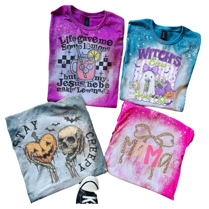 BLEACHED 2 for 26 - Casual Loose Fit Top - Custom Category Pick (Petty, Mama, Faith Themes) - Bleached Design