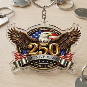 Patriotic Eagle Acrylic Keychain 1776-2026, USA 250th Anniversary Gift, Independence Day Keychain, Red White Blue Gift Idea