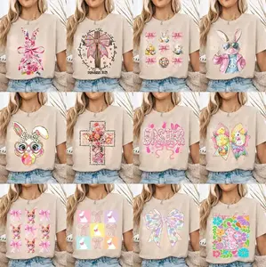 Happy Easter Bundle Shirt, Easter Shirt Bundle, Retro Easter Shirt, Easter Bunny Shirt, Easter Coquette Shirt, Floral Spring Shirt, Brushstroke Easter