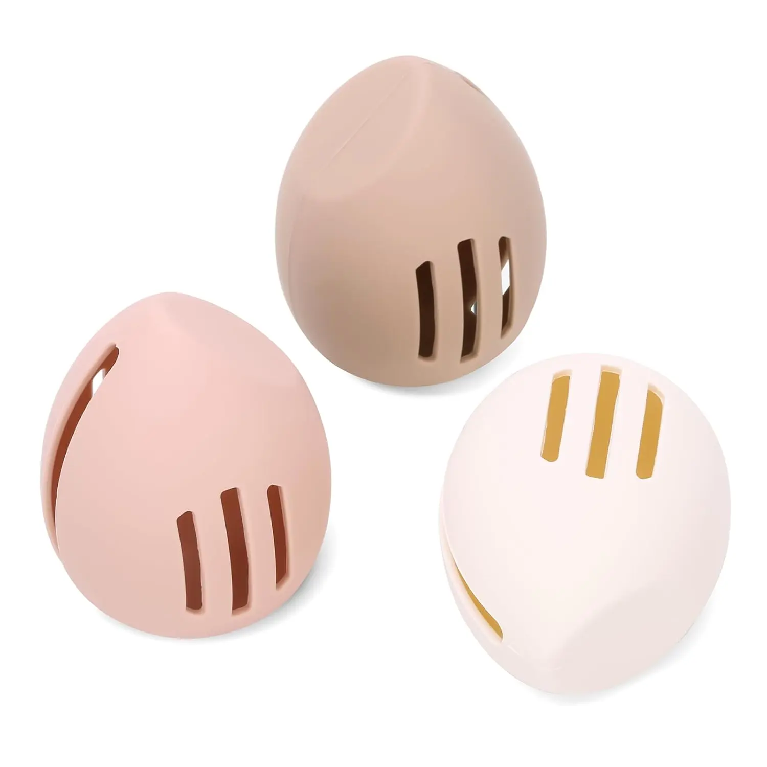 3 count Makeup Sponge Holder,  Travel Cases, Beauty Blender Storage, Durable  Organizer for Wet or Dry Makeup Sponges, Space-Saving, Easy to Clean (white/pink/khaki)