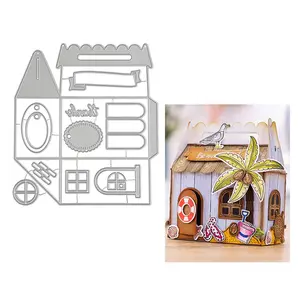 House Shape Metal Cutting Mold Set, Handmade Journal Decoration Template, Album Border Design Tool, Card Making Embossing Template