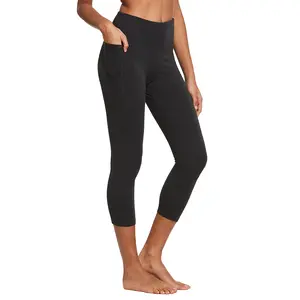 baleaf Women's Capri Leggings with Pockets High Waisted Workout Yoga Running Gym Pull On Capris Pants for Casual Summer