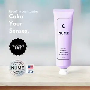 NUME PM Sleep Toothpaste – Melatonin + Chamomile | Hydroxyapatite Enamel Repair | Vegan Fluoride-Free Nighttime Toothpaste