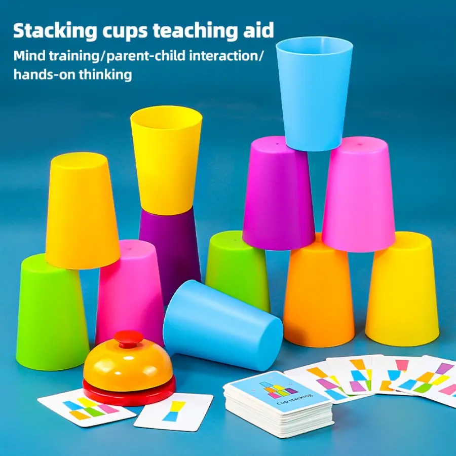 Stack Cup Game Toy, Stacking Cups, Interactive Kindergarten Competition, Mind Training Puzzle Toy for Ages 3+, Perfect Gift for Holidays