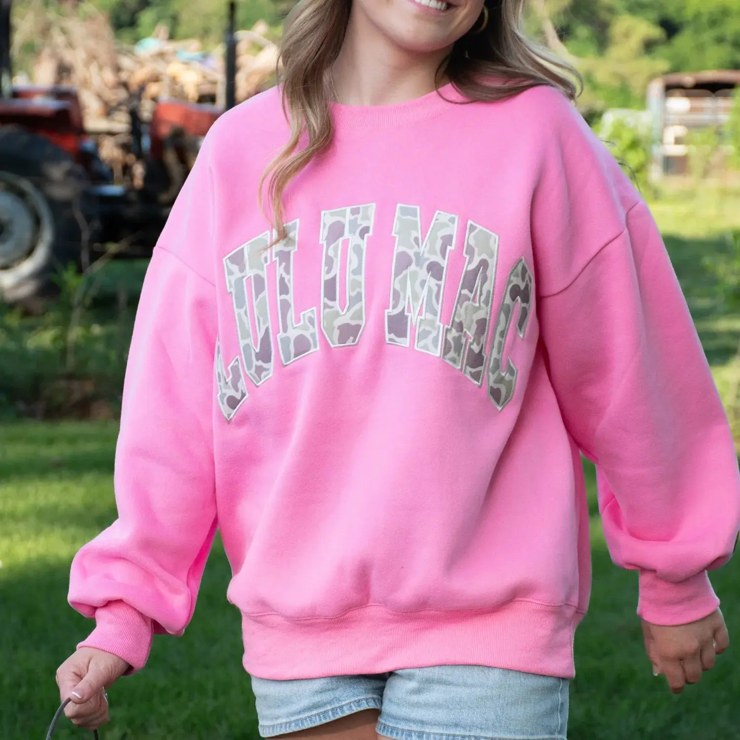 Lulu Mac bubblegum camo sweatshirt