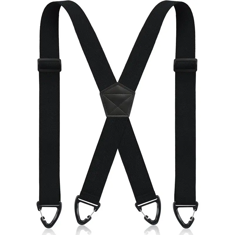 Unisex Heavy Duty Safety Suspenders, 1.5-Inch Wide Solid X-Back Style, Hidden Under Work Wear