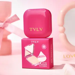 Long-Lasting Waterproof Candy Color Square Powder Compact, Oil Control Matte Finish, Lightweight Face Makeup, Suitable for All Skin Types, Face Pressed Powder